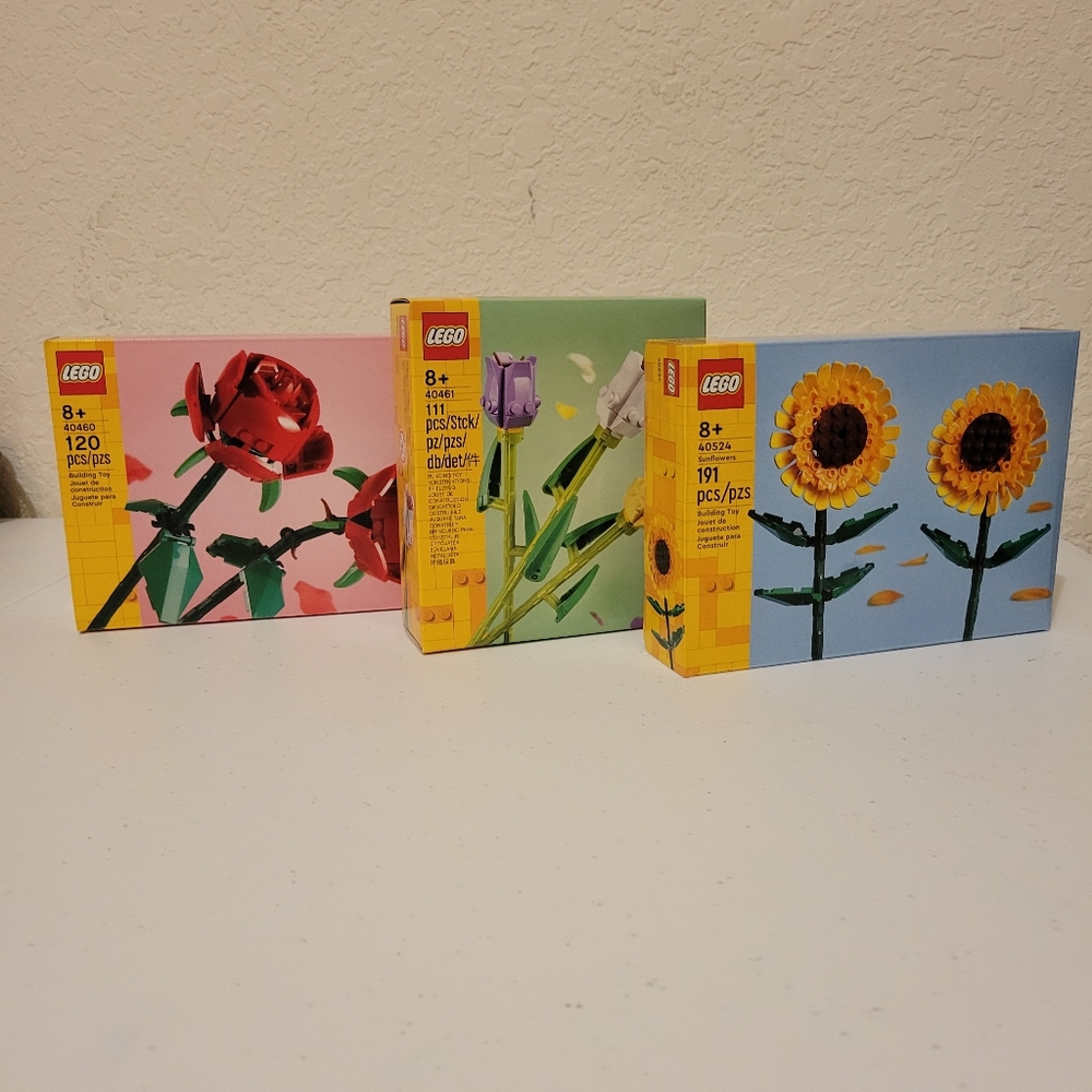 LEGO Bundle Set Rose (40460) and Tulips (40461) Sunflowers (40524)